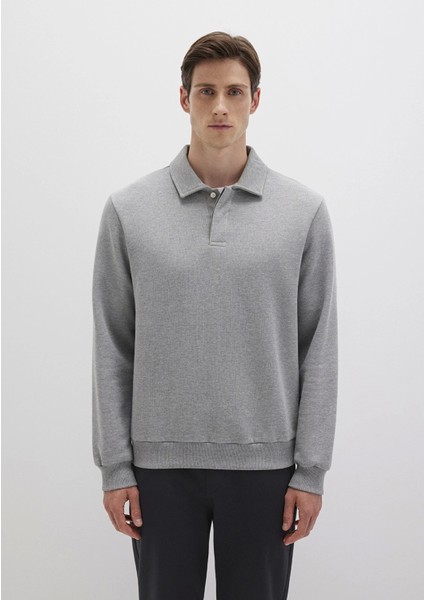 Polo Yaka Gri Sweatshirt 0S10420-80018 modelleri
