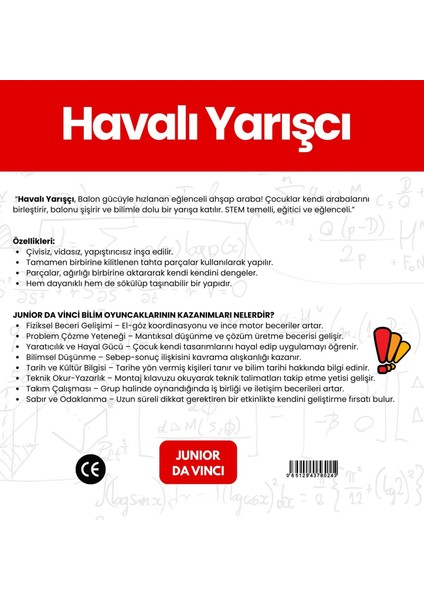 Havalı Yarışçı – Çocuklar Için Eğitici Ahşap Stem Oyuncak | Junior Da Vinci Bilim Seti modelleri