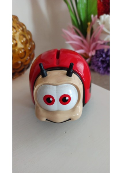 Vintage Akbank Plastik Uğur Böceği Kumbara & 15 cm modelleri