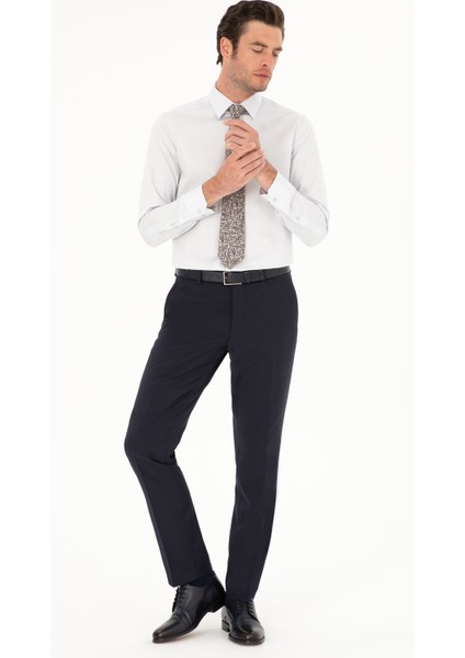 Erkek Açık Gri Slim Fit Uzun Kollu Basic Gömlek 50285570-VR001 fırsatları