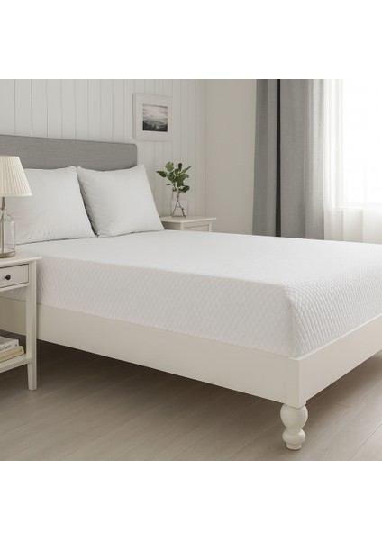 Lastikli Havlu Çarşaf Baklava Desenli