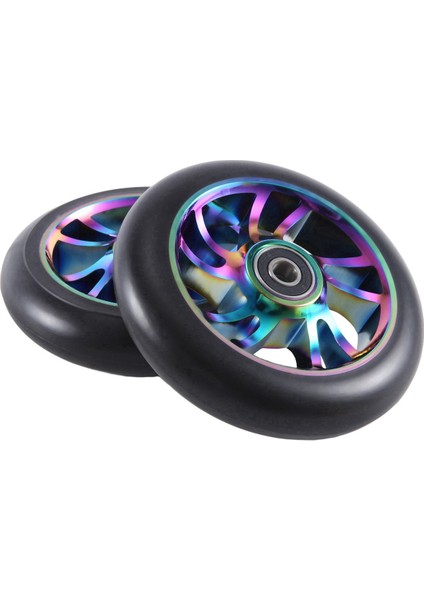 2pcs 110 mm Renkli Alüminyum Dublör Scooter Tekerlekler Alüminyum Scooter Scooter Aksesuarları (Yurt Dışından)