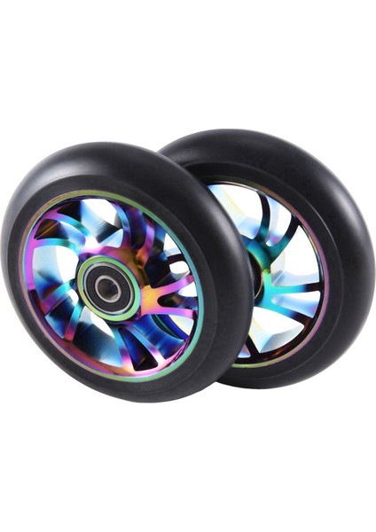 2pcs 110 mm Renkli Alüminyum Dublör Scooter Tekerlekler Alüminyum Scooter Scooter Aksesuarları (Yurt Dışından) modelleri