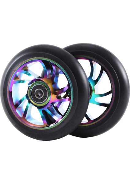 2pcs 110 mm Renkli Alüminyum Dublör Scooter Tekerlekler Alüminyum Scooter Scooter Aksesuarları (Yurt Dışından) fırsatları