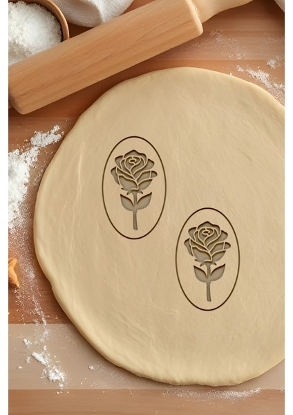 Gül Kurabiye Kalıbı, Hamur Şekillendirici, Bisküvi Kalıbı, Kolay Kesim Ucu