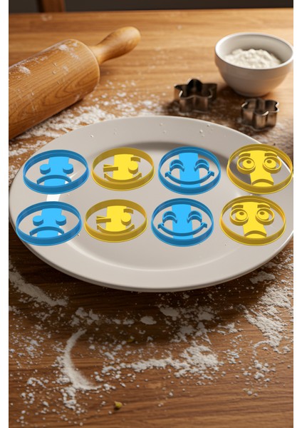 Emojiler Kurabiye Kalıbı, Hamur Şekillendirici, Bisküvi Kalıbı, Kolay Kesim Ucu modelleri