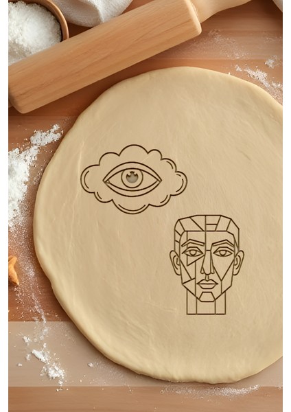 Abstract Seti Kurabiye Kalıbı, Hamur Şekillendirici, Bisküvi Kalıbı, Kolay Kesim Ucu