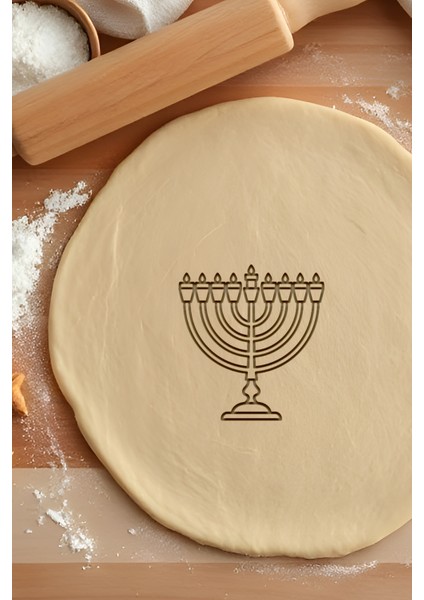 Şamdan Kurabiye Kalıbı, Hamur Şekillendirici, Bisküvi Kalıbı, Kolay Kesim Ucu