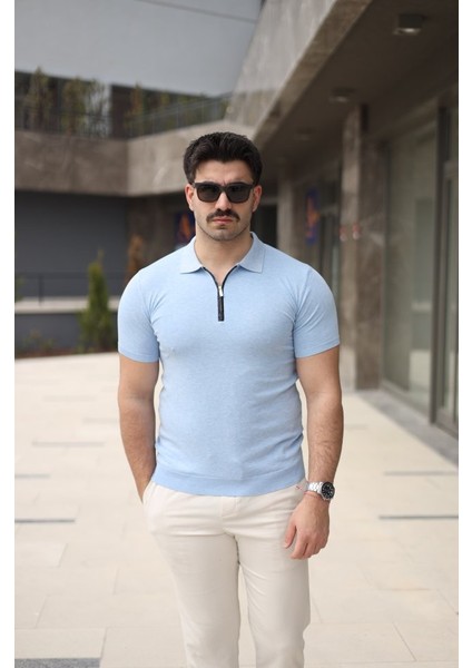 Erkek Polo Yaka Fermuar Detaylı Tişört fırsatları