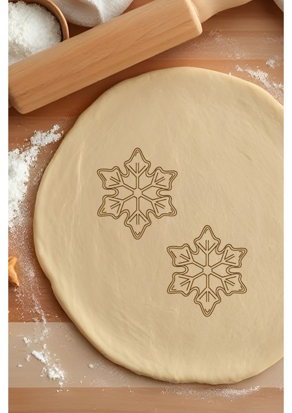 Kar Tanesi Kurabiye Kalıbı, Hamur Şekillendirici, Bisküvi Kalıbı, Kolay Kesim Ucu