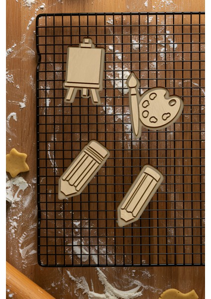 Ressam Seti Kurabiye Kalıbı, Hamur Şekillendirici, Bisküvi Kalıbı, Kolay Kesim Ucu fiyatları