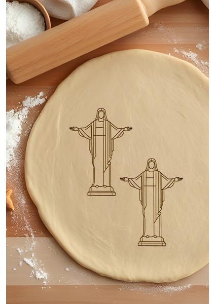 Kurtarıcı Heykel Kurabiye Kalıbı, Hamur Şekillendirici, Bisküvi Kalıbı, Kolay Kesim Ucu