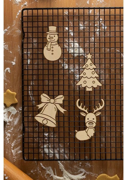 Yılbaşı Seti Kurabiye Kalıbı, Hamur Şekillendirici, Bisküvi Kalıbı, Kolay Kesim Ucu fiyatları