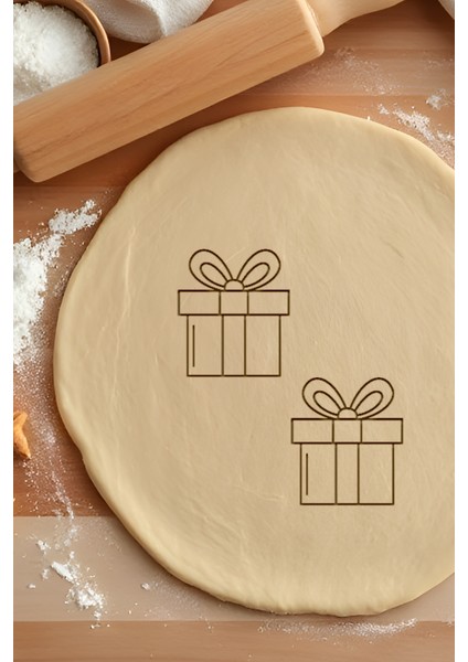 Hediye Paketi Kurabiye Kalıbı, Hamur Şekillendirici, Bisküvi Kalıbı, Kolay Kesim Ucu