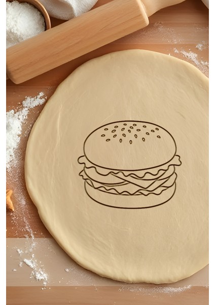 Hamburger Kurabiye Kalıbı, Hamur Şekillendirici, Bisküvi Kalıbı, Kolay Kesim Ucu