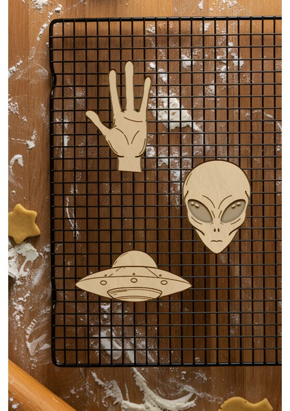 Uzaylı Seti Kurabiye Kalıbı, Hamur Şekillendirici, Bisküvi Kalıbı, Kolay Kesim Ucu fiyatları