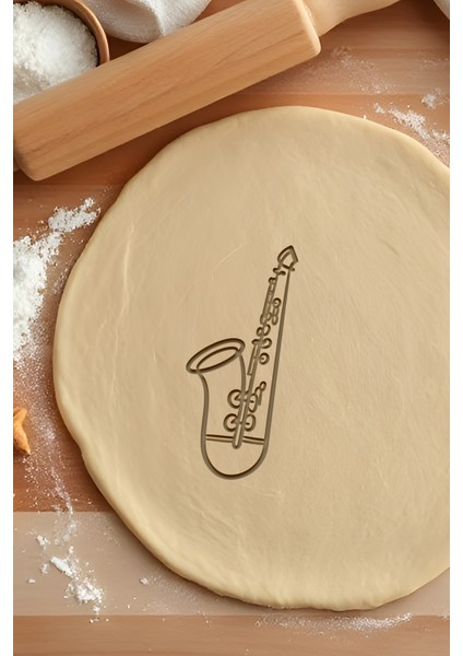 Saksafon Kurabiye Kalıbı, Hamur Şekillendirici, Bisküvi Kalıbı, Kolay Kesim Ucu