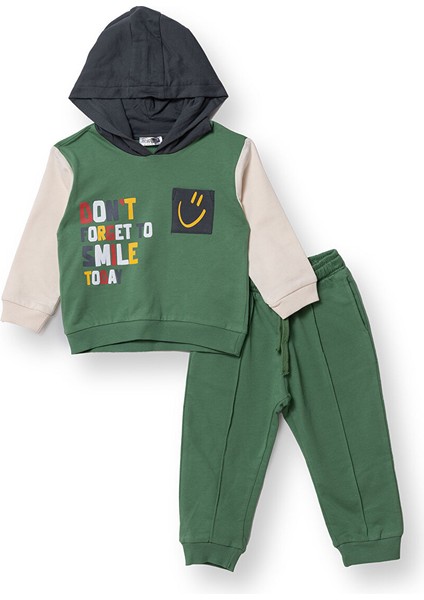 Erkek Bebek Eşofman Takımı Motto Boy Bisiklet Yaka Uzun Kol