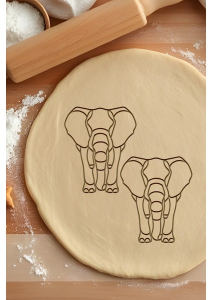 Fil Kurabiye Kalıbı, Hamur Şekillendirici, Bisküvi Kalıbı, Kolay Kesim Ucu