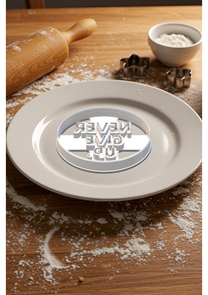 Never Give Up Kurabiye Kalıbı, Hamur Şekillendirici, Bisküvi Kalıbı, Kolay Kesim Ucu modelleri