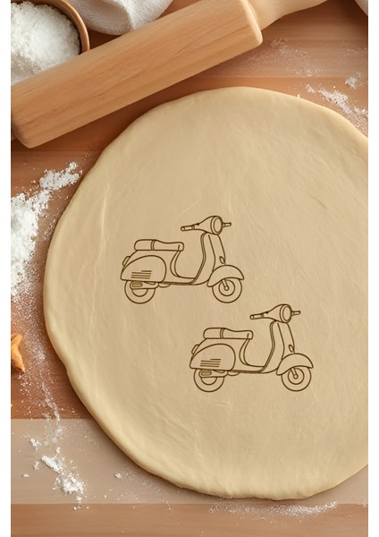 Motorsiklet Kurabiye Kalıbı, Hamur Şekillendirici, Bisküvi Kalıbı, Kolay Kesim Ucu