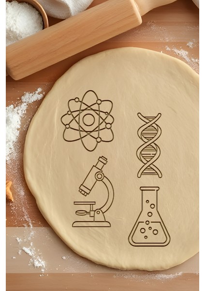 Bilim Adamı Seti Kurabiye Kalıbı, Hamur Şekillendirici, Bisküvi Kalıbı, Kolay Kesim Ucu