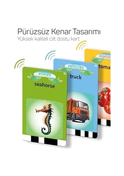 Öğrenim Kartları- Ingilizce Konuşan Sesli Flash Kartlar 112 Kart 224 Görsel Pembe fiyatları