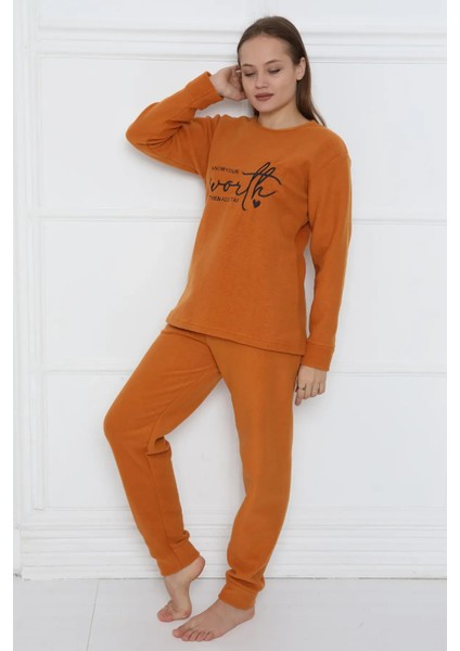 Kadın Peluş Pijama Takımı Ikili Takım modelleri