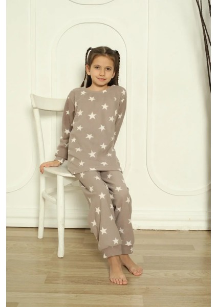 Çocuk Polar Yıldızlı Pijama Takımı