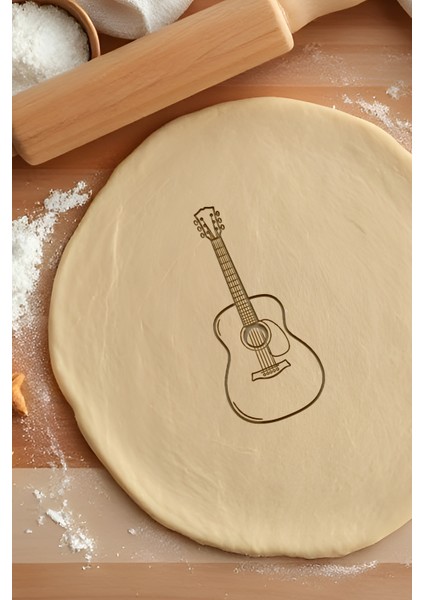 Akustik Gitar Kurabiye Kalıbı, Hamur Şekillendirici, Bisküvi Kalıbı, Kolay Kesim Ucu