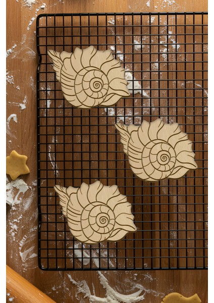 Deniz Kabuğu Kurabiye Kalıbı, Hamur Şekillendirici, Bisküvi Kalıbı, Kolay Kesim Ucu