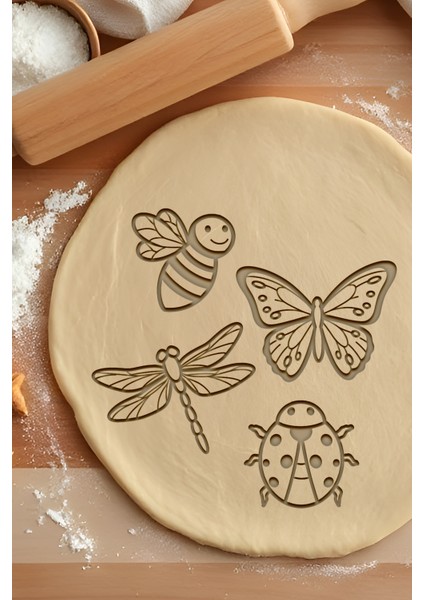 Çalışkan Kanatlar Seti Kurabiye Kalıbı, Hamur Şekillendirici, Bisküvi Kalıbı, Kolay Kesim Ucu