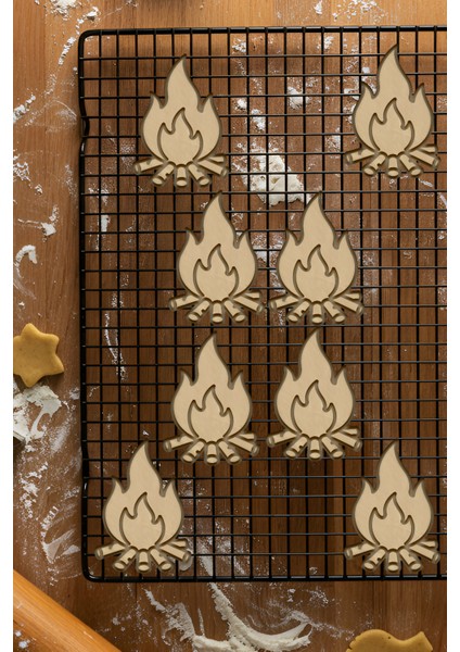 Kamp Ateşi Kurabiye Kalıbı, Hamur Şekillendirici, Bisküvi Kalıbı, Kolay Kesim Ucu