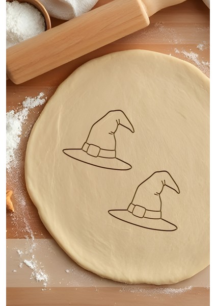 Cadı Şapkası Kurabiye Kalıbı, Hamur Şekillendirici, Bisküvi Kalıbı, Kolay Kesim Ucu