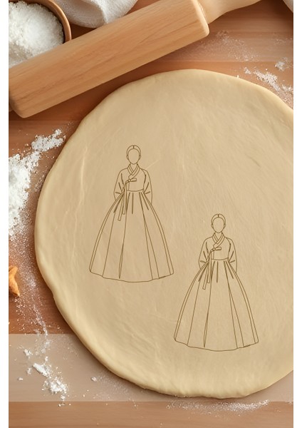 Kore Hanbok Kurabiye Kalıbı, Hamur Şekillendirici, Bisküvi Kalıbı, Kolay Kesim Ucu