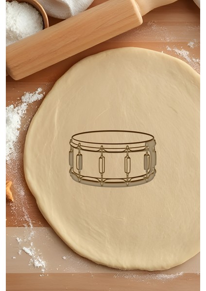 Davul Kurabiye Kalıbı, Hamur Şekillendirici, Bisküvi Kalıbı, Kolay Kesim Ucu