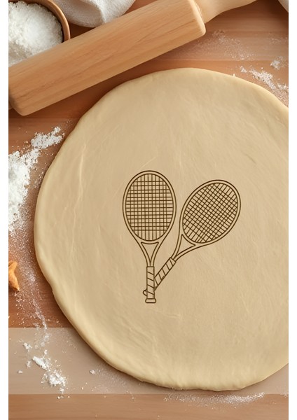 Tenis Raketi Kurabiye Kalıbı, Hamur Şekillendirici, Bisküvi Kalıbı, Kolay Kesim Ucu