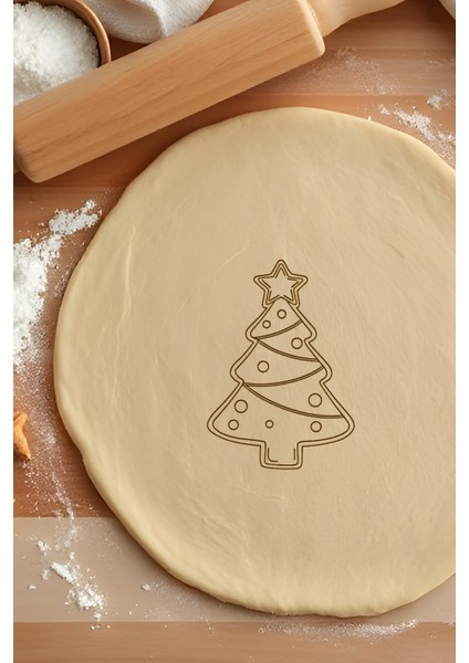 Yılbaşı Ağacı Kurabiye Kalıbı, Hamur Şekillendirici, Bisküvi Kalıbı, Kolay Kesim Ucu