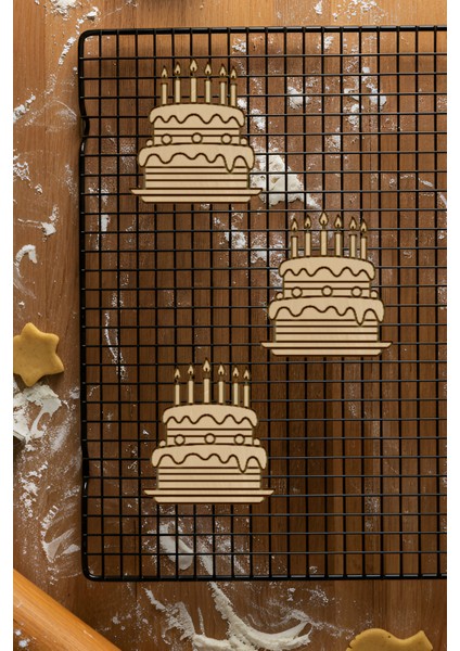 Doğum Günü Pastası Kurabiye Kalıbı, Hamur Şekillendirici, Bisküvi Kalıbı, Kolay Kesim Ucu fiyatları