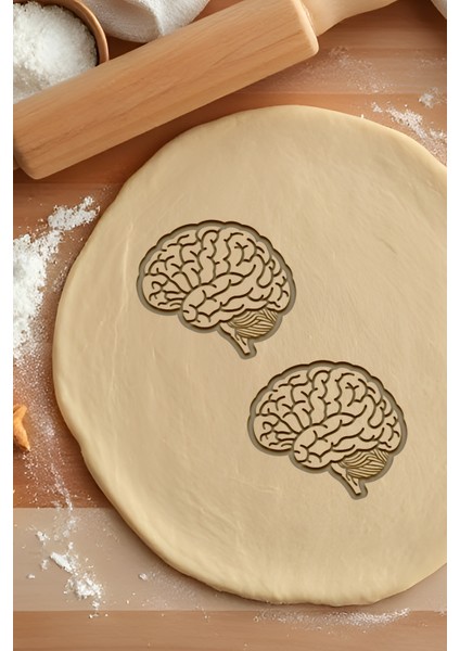 Beyin Kurabiye Kalıbı, Hamur Şekillendirici, Bisküvi Kalıbı, Kolay Kesim Ucu