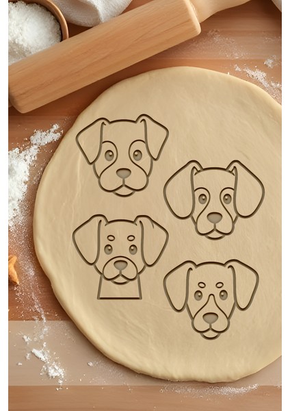 Tatlı Köpek Seti Kurabiye Kalıbı, Hamur Şekillendirici, Bisküvi Kalıbı, Kolay Kesim Ucu