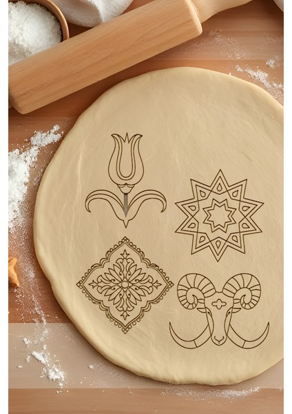 Set Kurabiye Kalıbı, Hamur Şekillendirici, Bisküvi Kalıbı, Kolay Kesim Ucu
