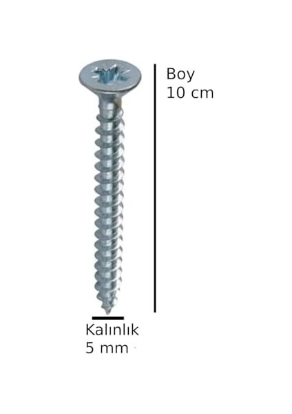 Sunta Ahşap Ağaç Tahta Vidası Yıldız Uçlu Vida 6 Adet Boy 10 cm Kalınlık 5 mm fiyatları