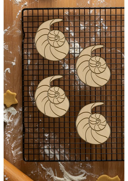 Deniz Kabuğu Kurabiye Kalıbı, Hamur Şekillendirici, Bisküvi Kalıbı, Kolay Kesim Ucu