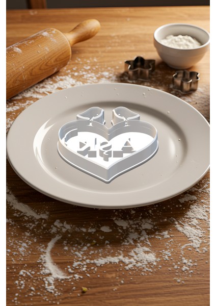 Aşk Kurabiye Kalıbı, Hamur Şekillendirici, Bisküvi Kalıbı, Kolay Kesim Ucu modelleri