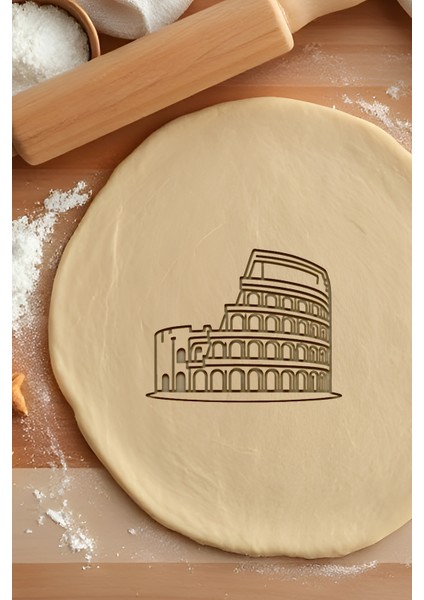 Kolezyum Kurabiye Kalıbı, Hamur Şekillendirici, Bisküvi Kalıbı, Kolay Kesim Ucu