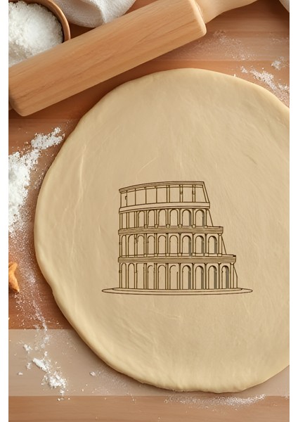 Kolezyum Kurabiye Kalıbı, Hamur Şekillendirici, Bisküvi Kalıbı, Kolay Kesim Ucu