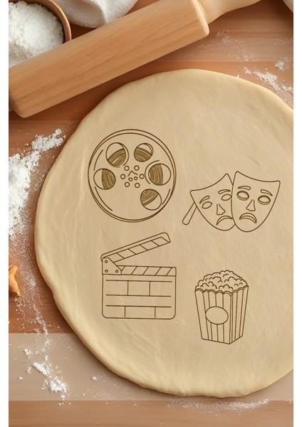 Sinema Seti Kurabiye Kalıbı, Hamur Şekillendirici, Bisküvi Kalıbı, Kolay Kesim Ucu