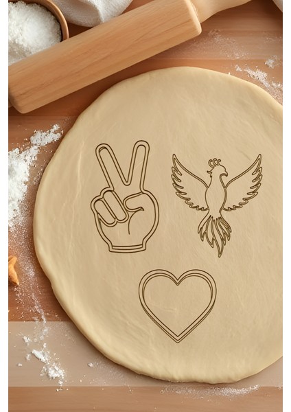 Set Kurabiye Kalıbı, Hamur Şekillendirici, Bisküvi Kalıbı, Kolay Kesim Ucu