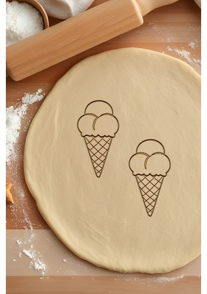 Dondurma Kurabiye Kalıbı, Hamur Şekillendirici, Bisküvi Kalıbı, Kolay Kesim Ucu